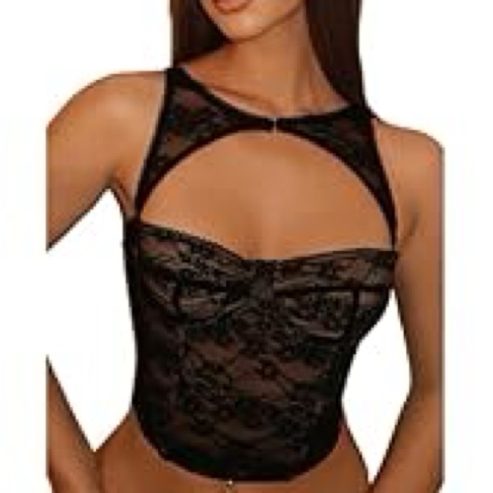 Elegant Black Lace Bustier